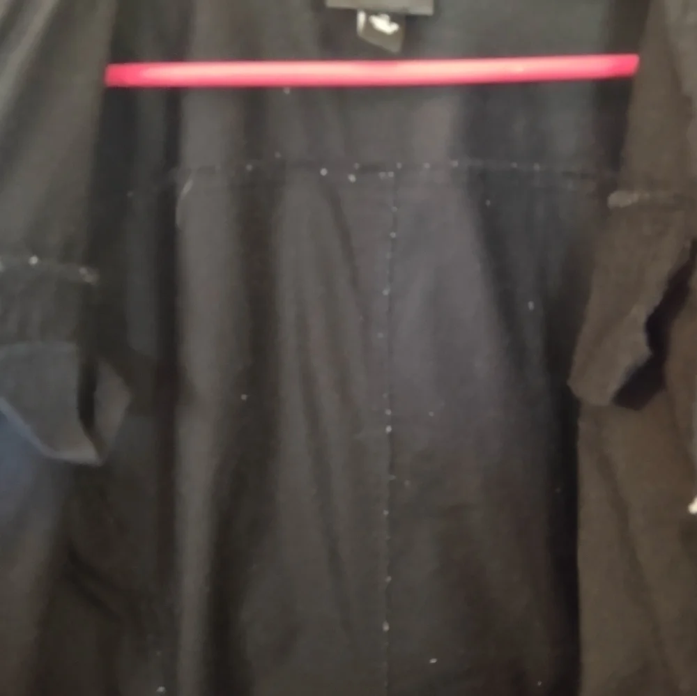 Nicole Miller Black Button Up Trench Coat Style Shirt Size 12 - Picture 4 of 5